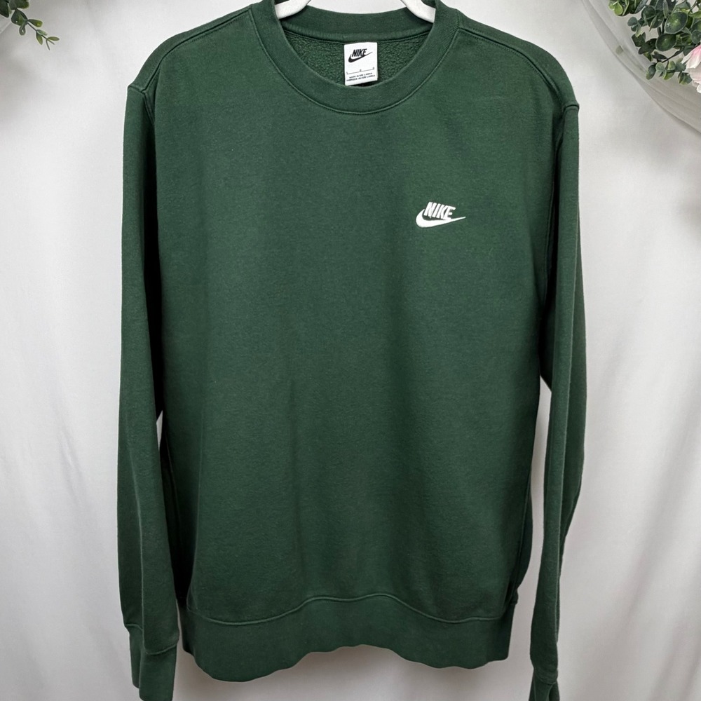 Nike Sportswear Club Fleece Crewneck Sweatshirt Forest Green Large BV2662-327